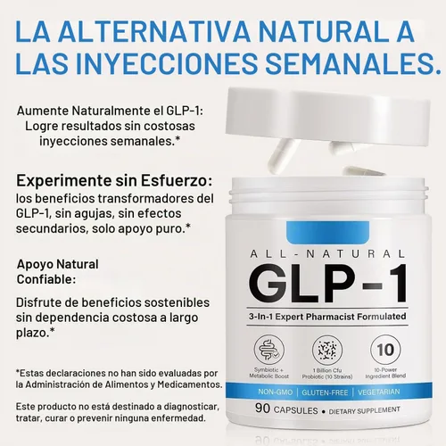 Vista 2 de Suplemento GLP-1 - Múltiples prebióticos y probióticos para el apetito y el apoyo metabólico, GLP1 Activate Natural Formula - 90 cápsulas