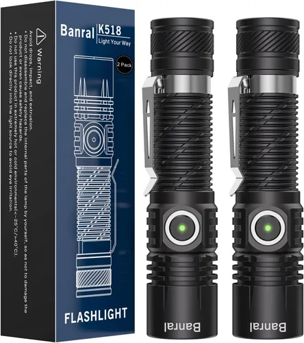 Vista 13 de Linternas tácticas recargables, linterna LED USB-C mini pequeña de alto lúmen, linterna EDC compacta, 4 modos y función de memoria, luces
