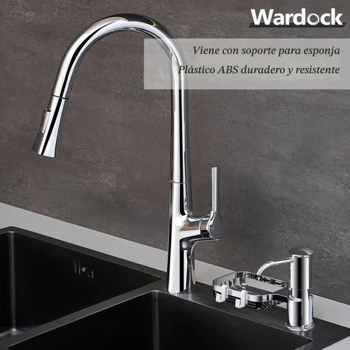 Vista 6 de Dispensador de jabón para fregadero con soporte para esponja, dispensador