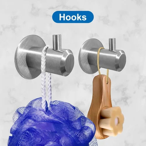Vista 5 de Juego de accesorios de baño, toalleros de acero inoxidable 304 de 18 pulgadas, soporte para papel, ganchos para toallas de baño, níquel cepillado
