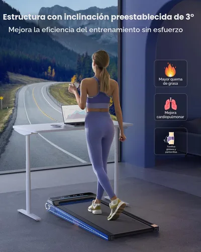 Vista 5 de ACEZOE Walking Pad Treadmill with 10% Incline, Under Desk Treadmill, Compact Portable Treadmills for Home Office, 285lbs Capacity, APP/Remote