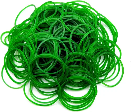 Vista 5 de Bandas de goma verdes, 200 bandas elásticas resistentes para uso escolar, hogar y oficina