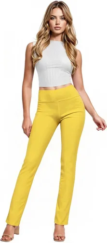 Vista 29 de Hybrid & Company - Pantalones de oficina Millennium ajustados con corte para bota para mujer 10768-negroblanco