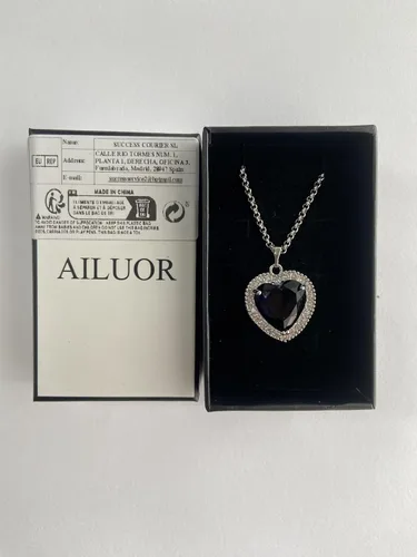 Vista 10 de AILUOR Titanic Heart of the Ocean Collar, collar de plata colgantes, joyería regalo del día de la madre