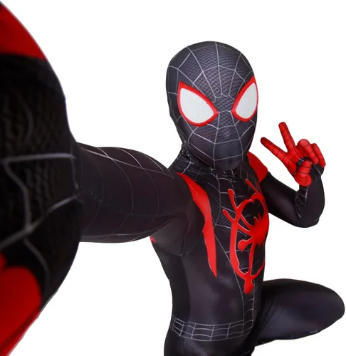 Vista 2 de Disfraz Zentai de superhéroe de elastano, traje completo para Halloween para adultos y niños