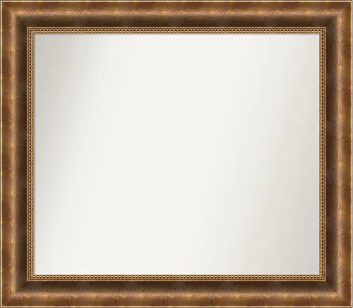 Vista 651 de Amanti Art Espejo de pared personalizado no biselado (25 x 25 pulgadas), marco de bronce acentuado, varios tamaños personalizados, espejo de baño