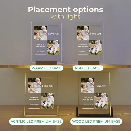 Vista 6 de EGD Placa acrílica personalizada de regalo para papá y mamá Regalos únicos para él con sus fotos favoritas Regalos personalizables para abuelos
