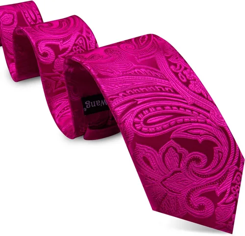 Vista 145 de Barry.Wang - Juego de corbata de seda para hombre, diseño de cachemira, pañuelo y gemelos de bolsillo