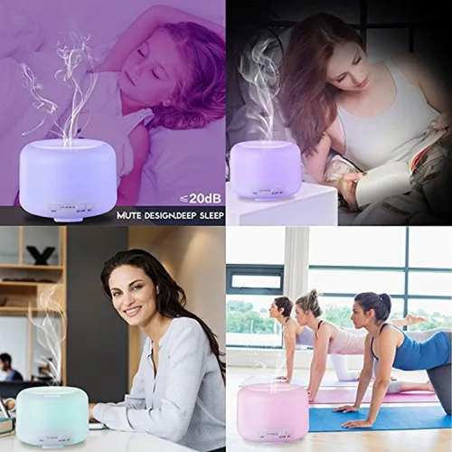 Vista 6 de EcoGecko Mr Mister Difusor de aire ultrasónico de aceite esencial de aromaterapia de 33.8 fl oz, humidificador de niebla fría con luz LED de 7