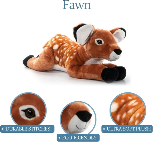 Vista 6 de The Petting Zoo Fawn - Peluche de animal de peluche, regalos para niños, animales salvajes de Onez, juguete de peluche Jumbo Fawn de 20 pulgadas