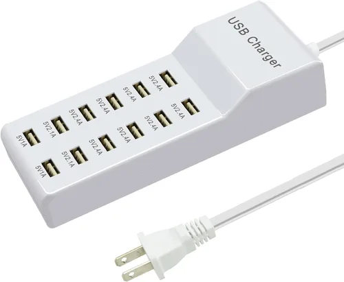 Vista 7 de Cargador USB, estación de carga de 12 puertos (4 puertos USB-A y 8 puertos USB-C) compatible con múltiples dispositivos para iPhone 15/14/13/12Pro