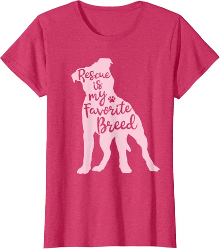 Vista 7 de Pitbull Rescue Is my Favorite Breed Dog Pit Bull Mama - Camiseta, Negro, S