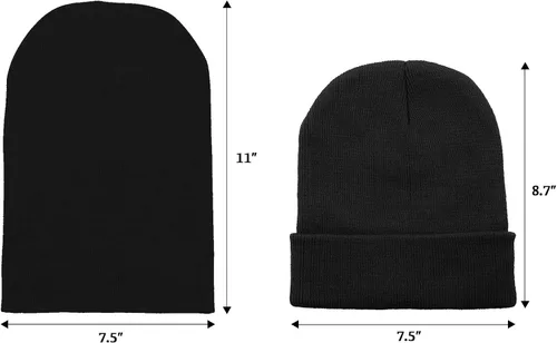 Vista 7 de Century Star Gorro para hombres y mujeres, gorro de invierno suave, gorro de invierno con calavera, gorras de punto 01 Negro