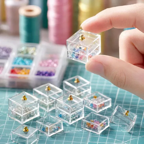 Vista 3 de 10 cajas de dulces en miniatura para casa de muñecas con tapas, tarros de plástico transparente a escala 1:12, pequeños recipientes de comida