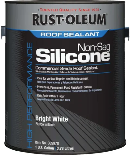 Vista 4 de Rust-Oleum 338726 Sellador de techo de silicona con fibra de 10 años