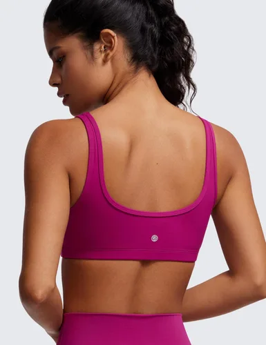 Vista 48 de CRZ YOGA Butterluxe - Mini brasier para mujer, cuello redondo, de bajo impacto, inalámbrico, deportivo, yoga, acolchado, para entrenamiento