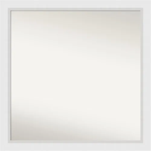 Vista 253 de Amanti Art Espejo de baño blanco para sobre el fregadero, 24 x 26 pulgadas, espejo rectangular blanco y blanco, marco de madera contemporáneo