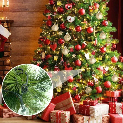 Vista 7 de 120 piezas de ganchos negros pequeños de plástico para canalones - Clips para luces al aire libre resistentes al clima para decoración de Navidad