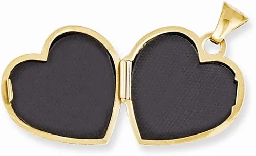Vista 3 de Medallón de corazón de desplazamiento de oro amarillo de 14 quilates