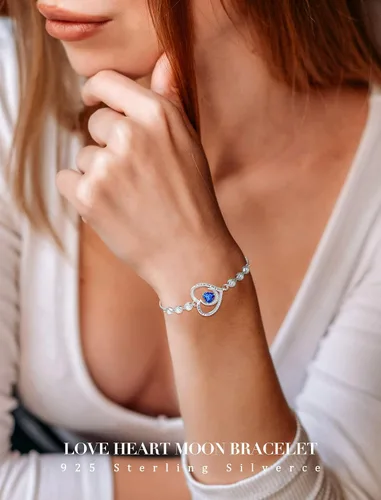 Vista 5 de 925 Sterling Silver Birthstone Bracelets for Women Luxurious Shiny Tennis Bracelet Jewelry Birthday Mother's Anniversary Gift for Mom Her Women