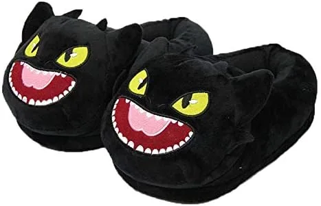 Vista 3 de XHBYG Pantuflas de felpa de dibujos animados de anime, sandalias de invierno para interiores, cálidas, unisex, lindas pantuflas de animales 9 2