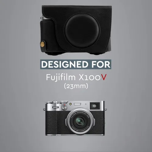 Vista 5 de MegaGear MG1892 Ever Ready - Funda de piel auténtica para cámara compatible con Fujifilm X100V, color negro