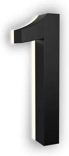 Vista 4 de Números de Casa LED de 5 Pulgadas, Polímero ABS, Números de Dirección Iluminados con Luz Trasera Cálida de 2700K, Letrero Moderno Iluminado