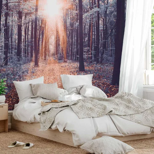 Vista 46 de artgeist Mural de pared premium Bosque púrpura, 79 x 55 pulgadas, papel tapiz no tejido, decoración de pared de vellón, impresión fotográfica
