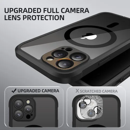 Vista 4 de BERFY Funda para iPhone 12 Pro Max, compatible con MagSafe, protector de pantalla de privacidad integrado y protección de cámara, antiespía
