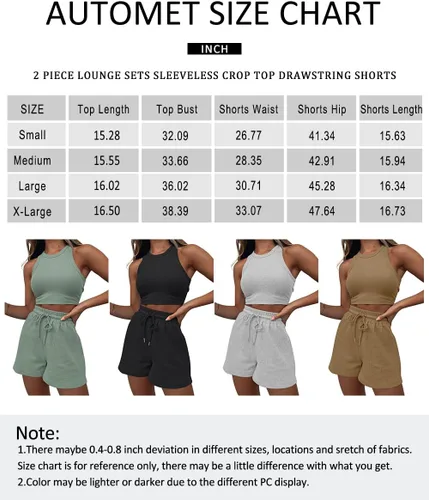 Vista 4 de AUTOMET Womens 2 Piece Outfits Lounge Matching Sets Two Piece Linen Shorts Spring Tops 2024 Trendy Clothes Summer Vacation