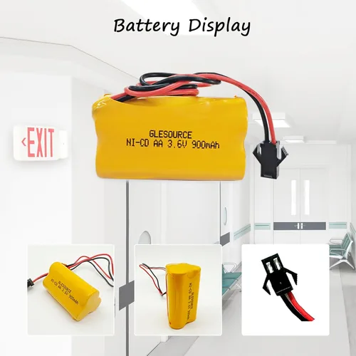Vista 4 de XUNTU Batería de repuesto NiCad de 3.6V 900mAh AA ELB-B001 compatible con Lithonia ELB-B001 Lithonia EU2 LED Interstate ANIC1566 Unitech 0253799 Luz