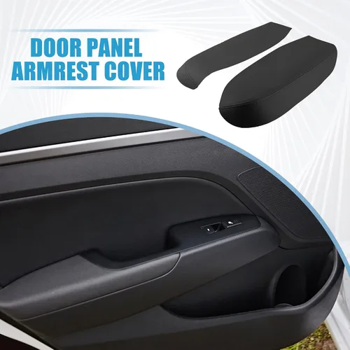 Vista 2 de Panel de la puerta delantera del coche reposabrazos cubierta interior de la puerta trims para Acura RDX 2007-2012 negro 1 par