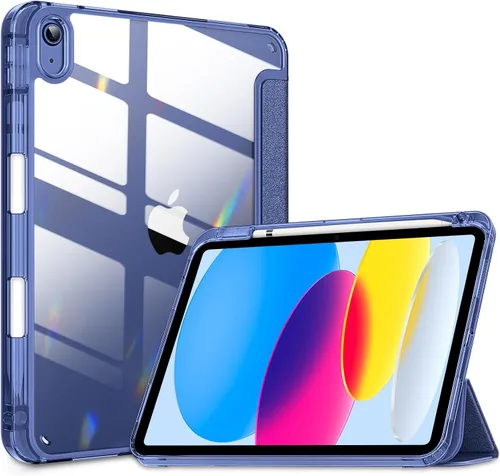 Vista 10 de DTTOCASE - Funda para iPad de 10.ª generación de 2022, 10.9”, reverso transparente y marco de poliuretano termoplástico antigolpes