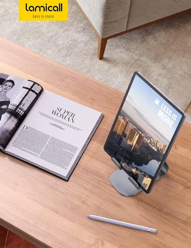 Vista 7 de Soporte ajustable para ipad, soporte para tableta Lamicall, Gris espacial