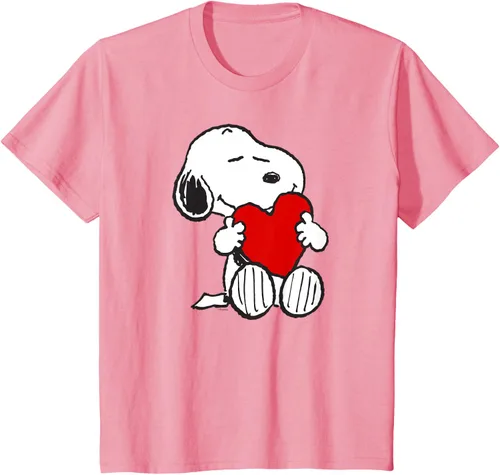 Vista 18 de Peanuts Camiseta de San Valentín Snoopy Hugging Heart, Negro