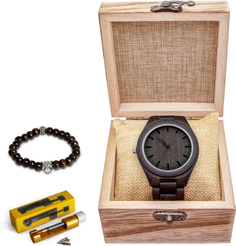 Vista 6 de Reloj de madera grabado para hijo y novio, reloj de madera personalizado regalo para novio, regalo de graduación de mamá, de papá