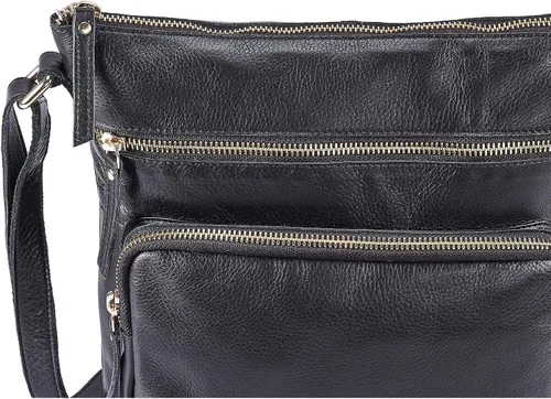 Vista 5 de Bolsos cruzados de cuero genuino y carteras para mujeres, bolsos de hombro cruzados hechos a mano, elegantes y modernos