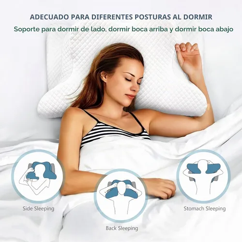 Vista 7 de ZAMAT Almohada cervical ajustable de espuma viscoelástica, almohadas de cuello inodoras para aliviar el dolor, almohadas ortopédicas para dormir