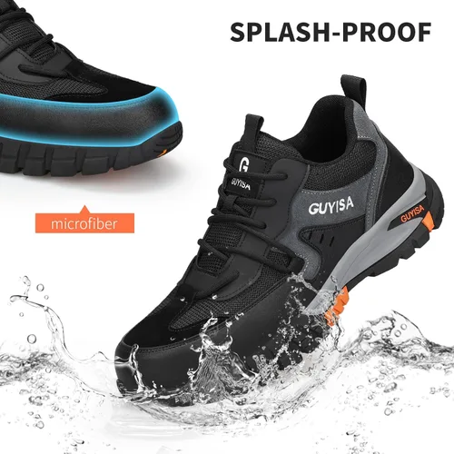 Vista 5 de GLANOUDUN Steel Toe Shoes for Men Outdoor Men's Work Sneakers Comfort Safety Toe Working Shoes for Men Indestructible Industrial Construction Shoes
