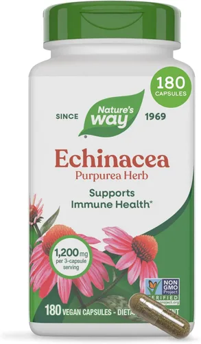 Vista 9 de Nature's Way Echinacea Purpurea Hierba, suplemento herbario tradicional para apoyo a la salud inmunológica*, cápsulas de equinácea con 1200 mg por