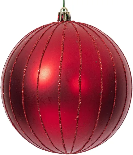 Vista 52 de Vickerman Adorno navideño de bola de avena mate con purpurina de 5 pulgadas. Incluye 4 piezas por bolsa.