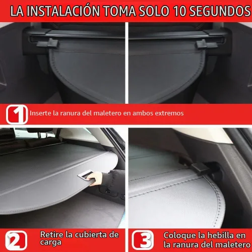 Vista 6 de Cubierta de carga para Jeep Grand Cherokee 2011-2021 sin hueco, cubierta de seguridad trasera retráctil negra para accesorios Grand Cherokee