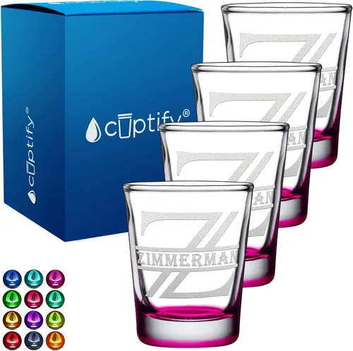 Vista 34 de Cuptify Inicial de cristal con monograma y nombre de 2 onzas, parte inferior negra grabada con texto personalizado para regalos, bodas, cumpleaños