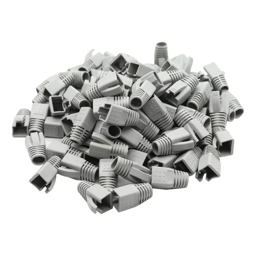 Vista 11 de Cable Ethernet RJ45 de plástico blando cubierta de botas de red de alivio de tensión CAT6A CAT7 CAT8 100 unidades (morado)