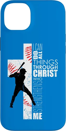 Vista 15 de Blue Christian Baseball Gifts Teen Boys Cross Bible Phone Case para iPhone 17