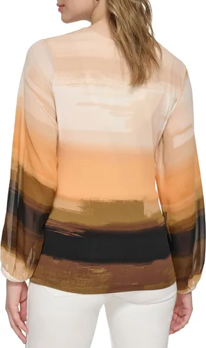 Vista 4 de Calvin Klein Women's Gathered Long Sleeve Knit