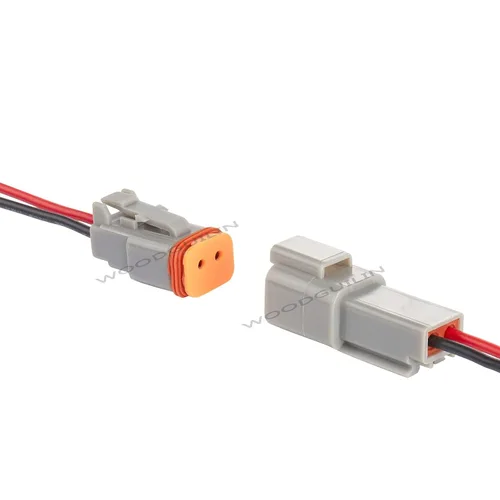 Vista 2 de Deutsch Conector DT de 2 Pines, Conector Eléctrico Automotriz Impermeable DT de 2 Vías Macho Hembra Enchufe Arnés de Cableado, con Cable de Alambre