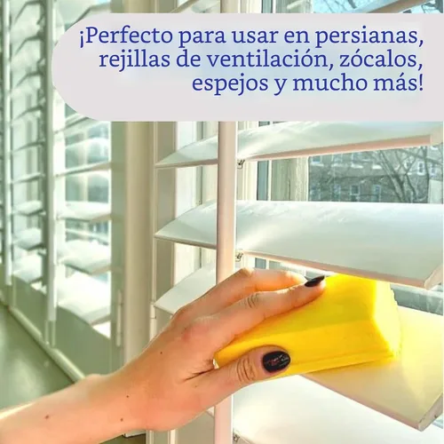 Vista 5 de Scrub Daddy Plumero húmedo, plumeros multiusos para limpieza, herramienta de limpieza de persianas venecianas y de madera, esponja de polvo húmedo