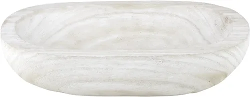 Vista 7 de Santa Barbara Design Studio Table Sugar Paulownia - Cuenco de madera, 11 pulgadas de diámetro, color blanco
