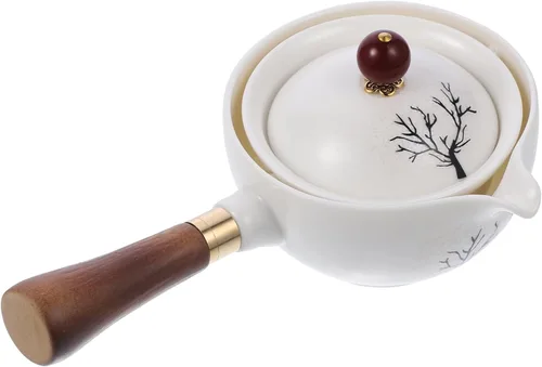 Vista 7 de KICHOUSE Tetera vintage Kung Fu tradicional patrón porcelana tetera infusor hojas sueltas ideal para fiestas de oficina en casa